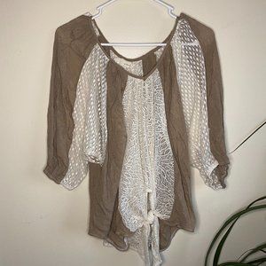 A'reve Long Sleeve Lace Blouse